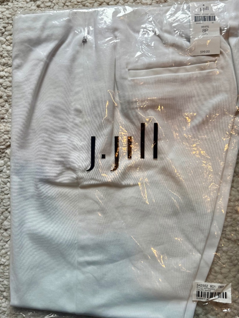 J. Jill Versatile Cotton-Stretch Slim Leg Pant (White/Petite 8)